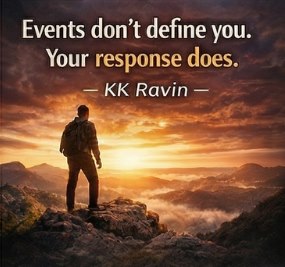 Events don't define you. Your response does. · KK Ravin